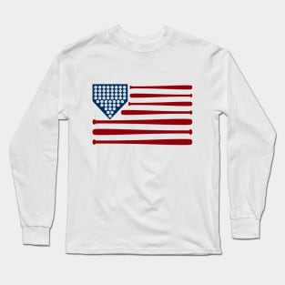 Baseball Bats & Balls USA Flag © Graphic Love Shop Long Sleeve T-Shirt